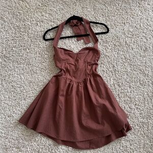 Princess Polly Chocolate brown Halter Dress